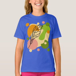 Camiseta Pontos de abstrato interessantes com folhas