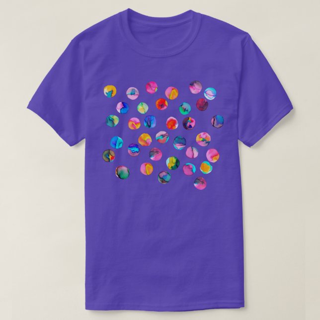 Camiseta Pontos de Tinta Coloridos Multicoloridos (Frente do Design)