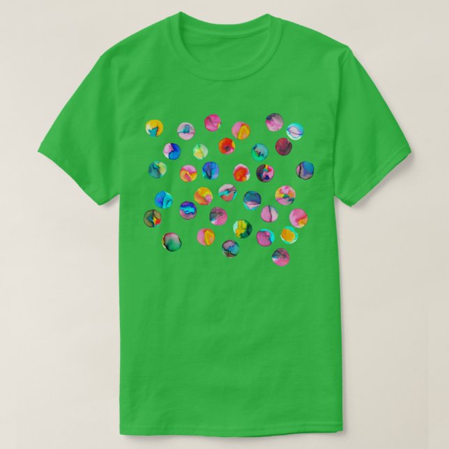 Camiseta Pontos de Tinta Coloridos Multicoloridos (Frente do Design)
