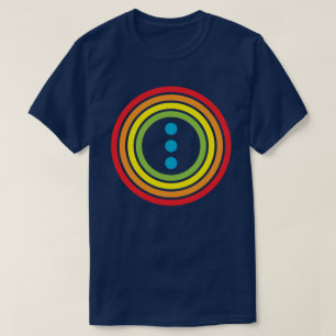 Camiseta pontos retrorreflectores do arco-íris