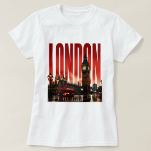 Camiseta Pontos Turísticos Reais Londres Inglaterra Tâmisa