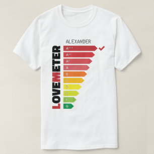 Camiseta Pontuação De Amor De Um A G, Nome Preto Vermelho P