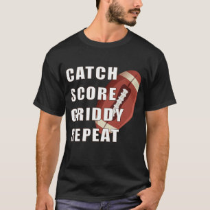 Camiseta pontuação de captura griddy repete, futebol americ