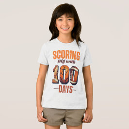 Camiseta Pontuação grande com 100 dias de escola | Tema des