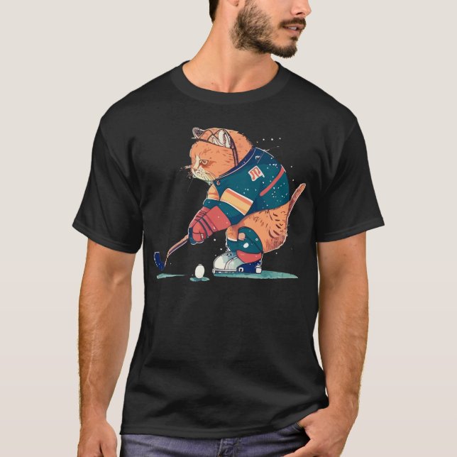 Camiseta Pontuação Grande com o Hóquei em Gatos (Frente)