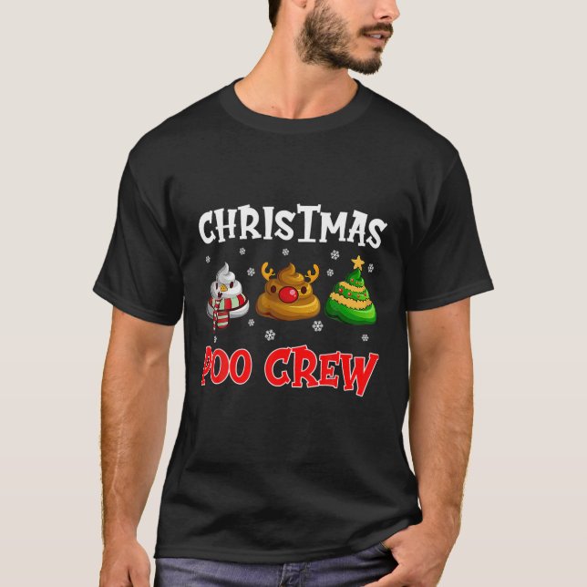 Camiseta Poo-Crew Natal Engraçado Poop de Natal (Frente)