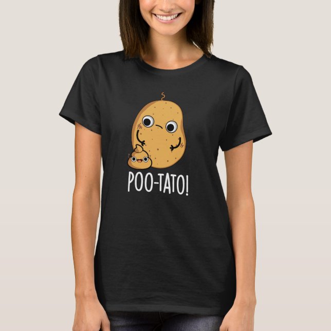 Camiseta Poo-tato Funny Veggie Poop Dark BG (Frente)