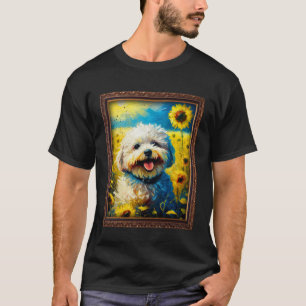Camiseta Poochon Pintura Flor de Girassol Mãe Mulheres Flor