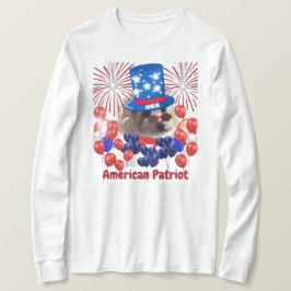 Camiseta Poodle American Patriot Long Sleeve T Shirt