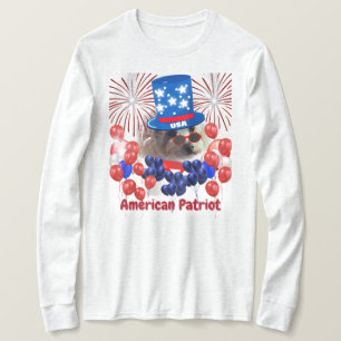 Camiseta Poodle American Patriot Long Sleeve T Shirt