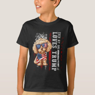 Camiseta Poodle Até o Meu Cachorro Ama Trump Engraçado