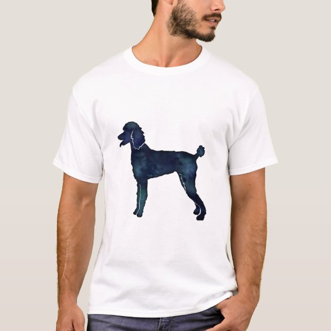 Camiseta Poodle Black Watercolor Silhouette (Frente)