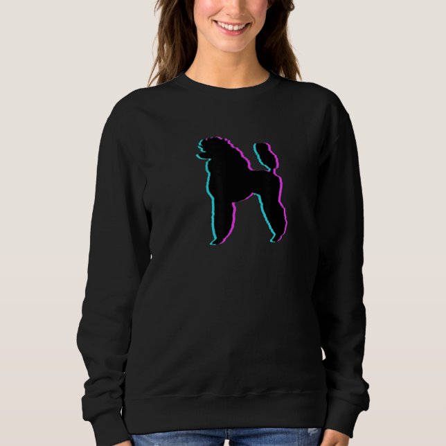 CAMISETA POODLE - BLUE PINK BLACK SILHOUETTE (Frente)
