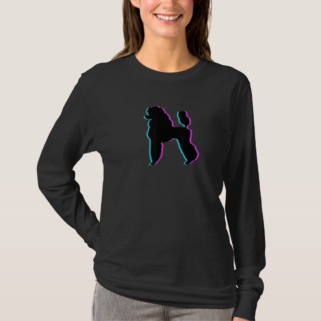 CAMISETA POODLE - BLUE PINK BLACK SILHOUETTE (Frente)