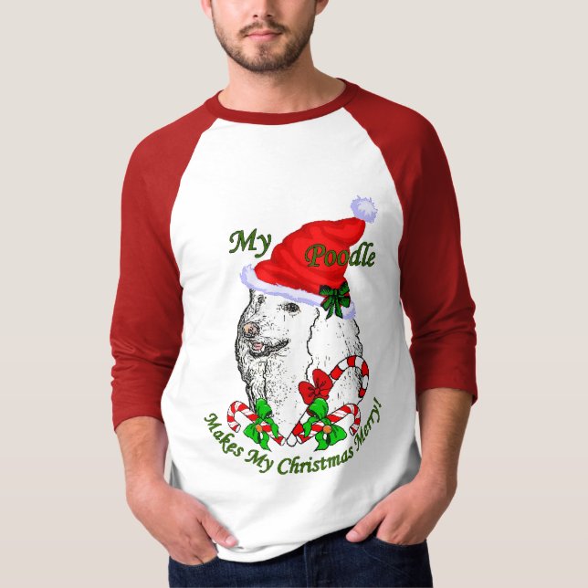 Camiseta Poodle Christmas Gifts (Frente)