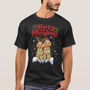 Camiseta Poodle Christmas Lights Correspondente à Família X