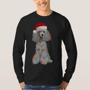 Camiseta Poodle Christmas Lights Xmas Dog Lover