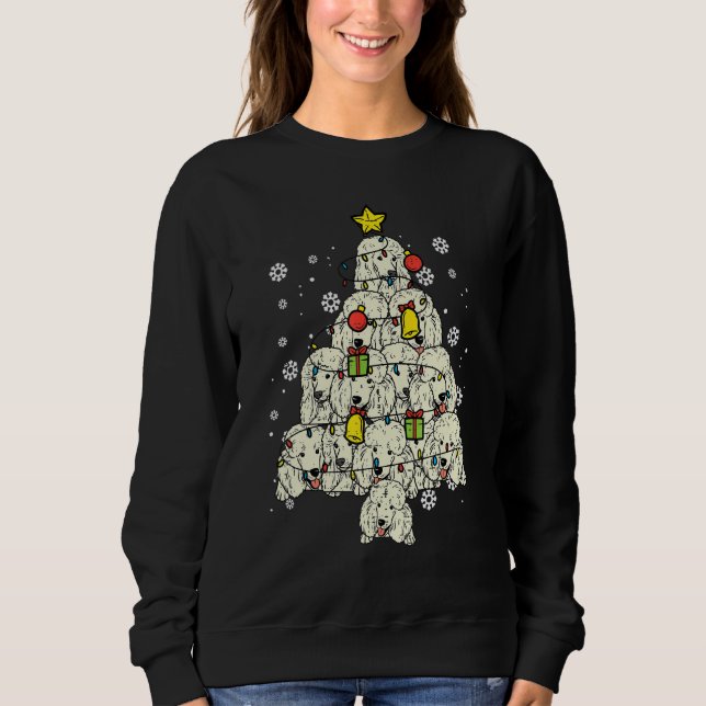 Camiseta Poodle Christmas Tree Cute Xmas Dog  Men Women Kid (Frente)