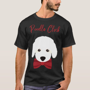 Camiseta Poodle Club Cute White Fluffy Poodle Com Red Pol