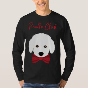 Camiseta Poodle Club Cute White Fluffy Poodle Com Red Pol