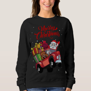 Camiseta Poodle Com Papai Noel No Cão Vermelho