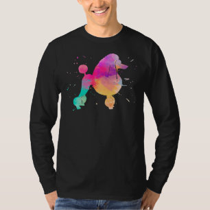 Camiseta Poodle Continental Clip Watercolor Paint Splat