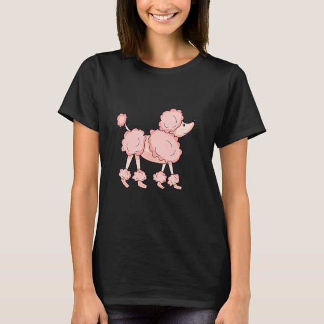 Camiseta Poodle Cor-de-Rosa (Frente)
