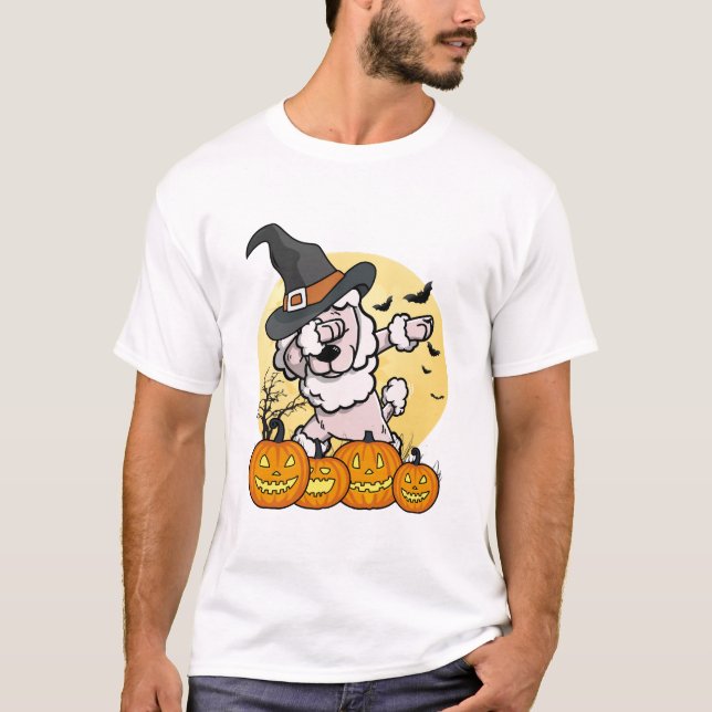 Camiseta Poodle Dabbing de Halloween (Frente)