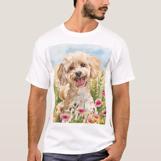 Camiseta Poodle Dad Shirt – Watercolor (Frente)