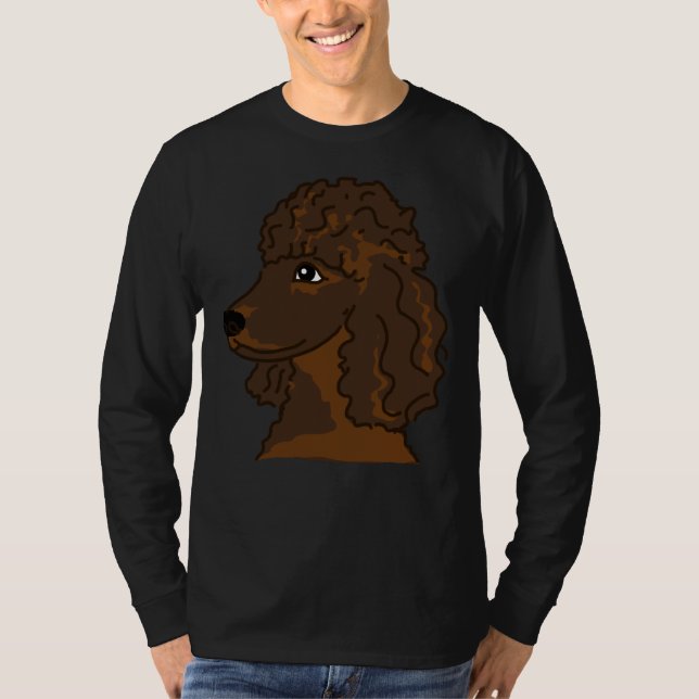 Camiseta Poodle de Coral Castanho (Frente)
