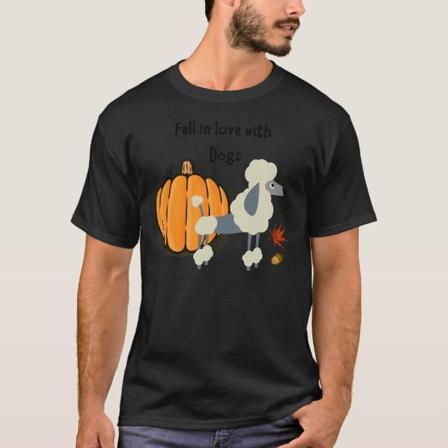 Camiseta Poodle de outono Poodle White Poodle (Frente)