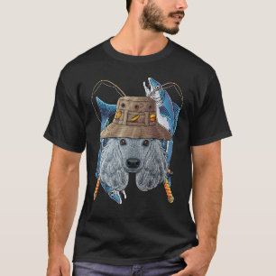 Camiseta Poodle de pesca Pescador ao ar livre Cão Voa Peixe