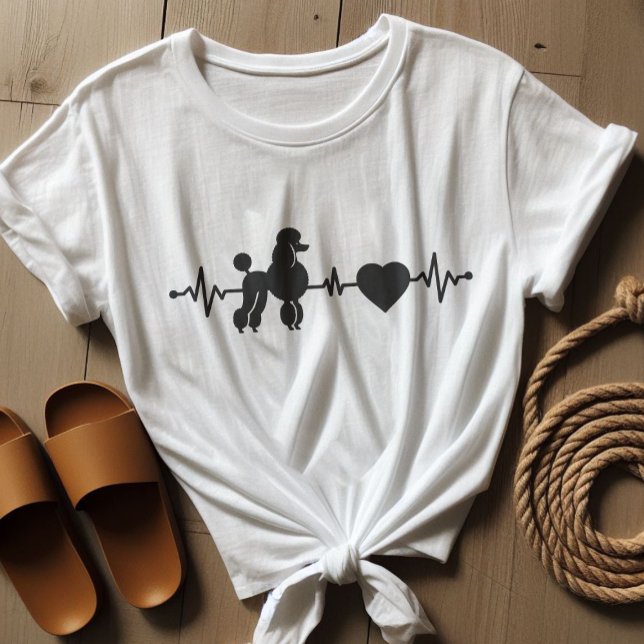Camiseta Poodle de pulsação (Heartbeat poodle love minimalism doglover)