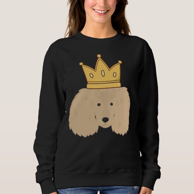 Camiseta Poodle De Rosto Bonito Com Coroa (Frente)
