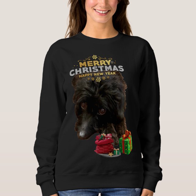 Camiseta Poodle do Cão de Natal (Frente)