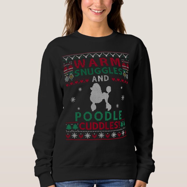 Camiseta Poodle do Natal Cachorro Suado Feio (Frente)