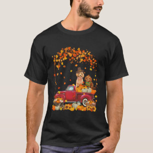 Camiseta Poodle Dog Autumn Fall Pumpkin Caminhão Mappe Graç