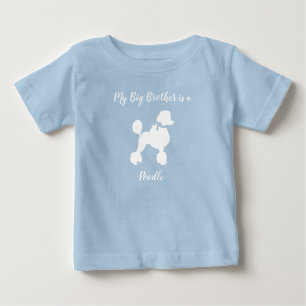 Camiseta Poodle Dog Chá de fraldas Puppy Blue Boy