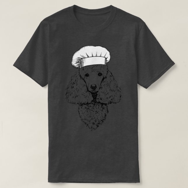 Camiseta Poodle Dog Cook Chef Engraçado Cozinhar (Frente do Design)