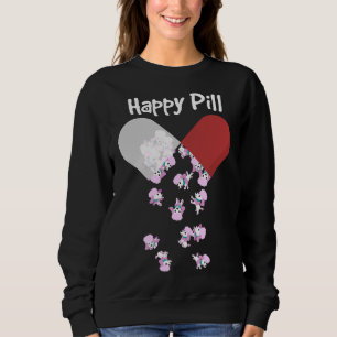 Camiseta Poodle Dog Feliz Pílula Poodle Mãe Pai Presente