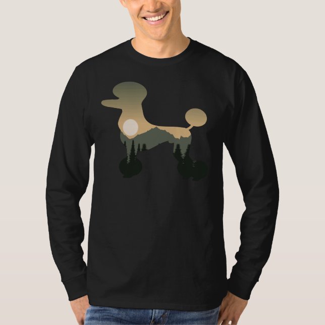 Camiseta Poodle Dog Forest Sunset (Frente)