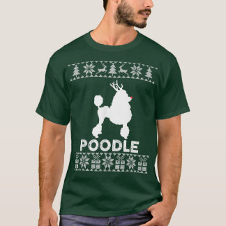 Camiseta Poodle Dog Lover Reindeer de Natal Feio Natal