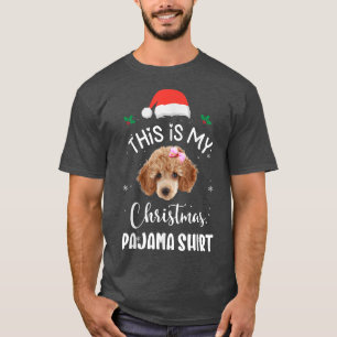 Camiseta Poodle Dog Natal Árvore Santa Hat Decorações Xm