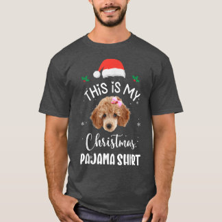 Camiseta Poodle Dog Natal Árvore Santa Hat Decorações Xm