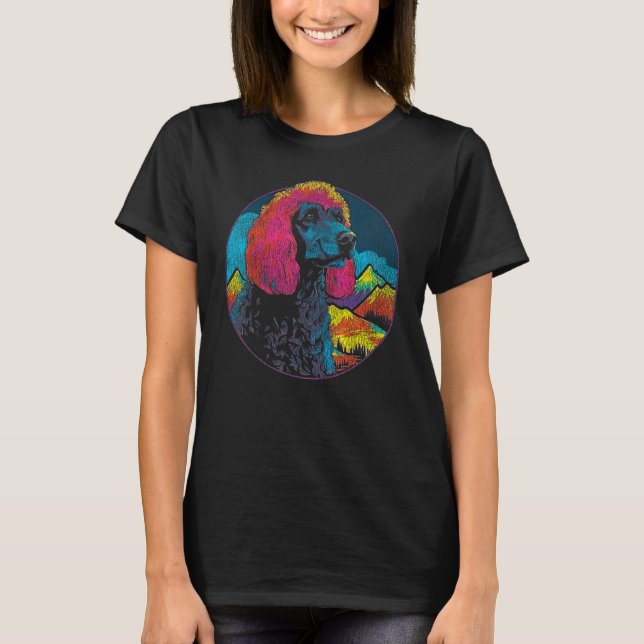 Camiseta Poodle Dog Pop Art Design (Frente)