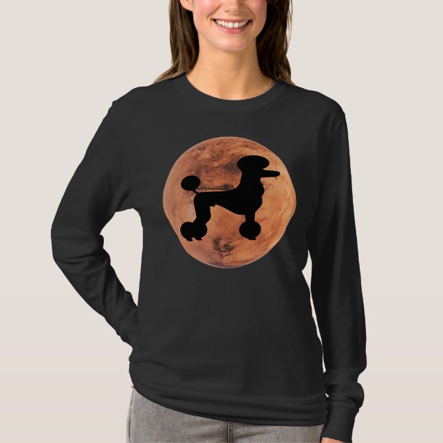 Camiseta Poodle Dog Silhouette Em Marte Poodle Lover (Frente)