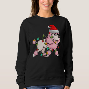 Camiseta Poodle Dog Ugly Christmas Sweater Lights