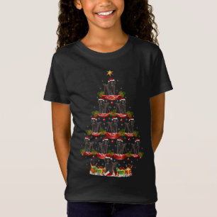 Camiseta Poodle Dog Xmas Tre de Iluminação de Árvore de Nat