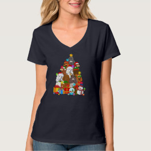 Camiseta Poodle Engraçado Árvore de Natal Luzes Dotadas Cac