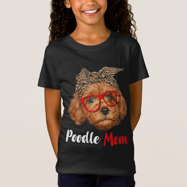 Camiseta Poodle Engraçado Mamãe Presente para Cachorros Ama (Frente)